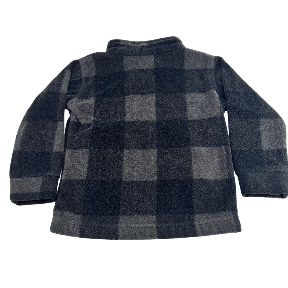 Columbia Toddler Boys Gray Buffalo Plaid Full Zip Fleece Jacket 3T - Picture 5 of 9